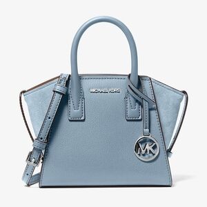 Michael Kors Avril Extra Small Leather Satchel Pale Blue NWT
